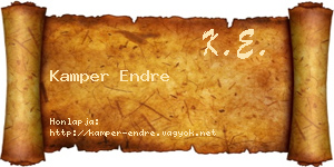 Kamper Endre névjegykártya